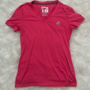 Adidas Pink V-Neck T-Shirt